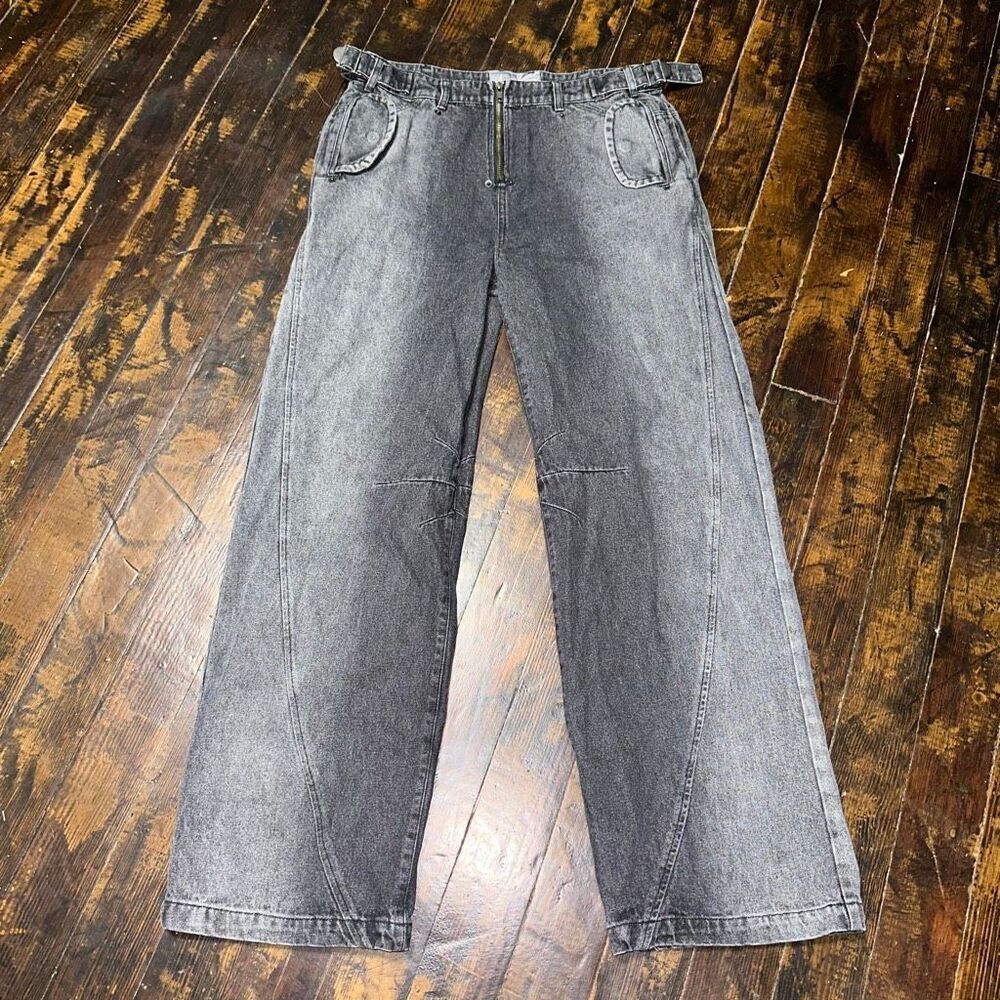 Fine Culture washed black skater Y2K luxe grunge L jeans